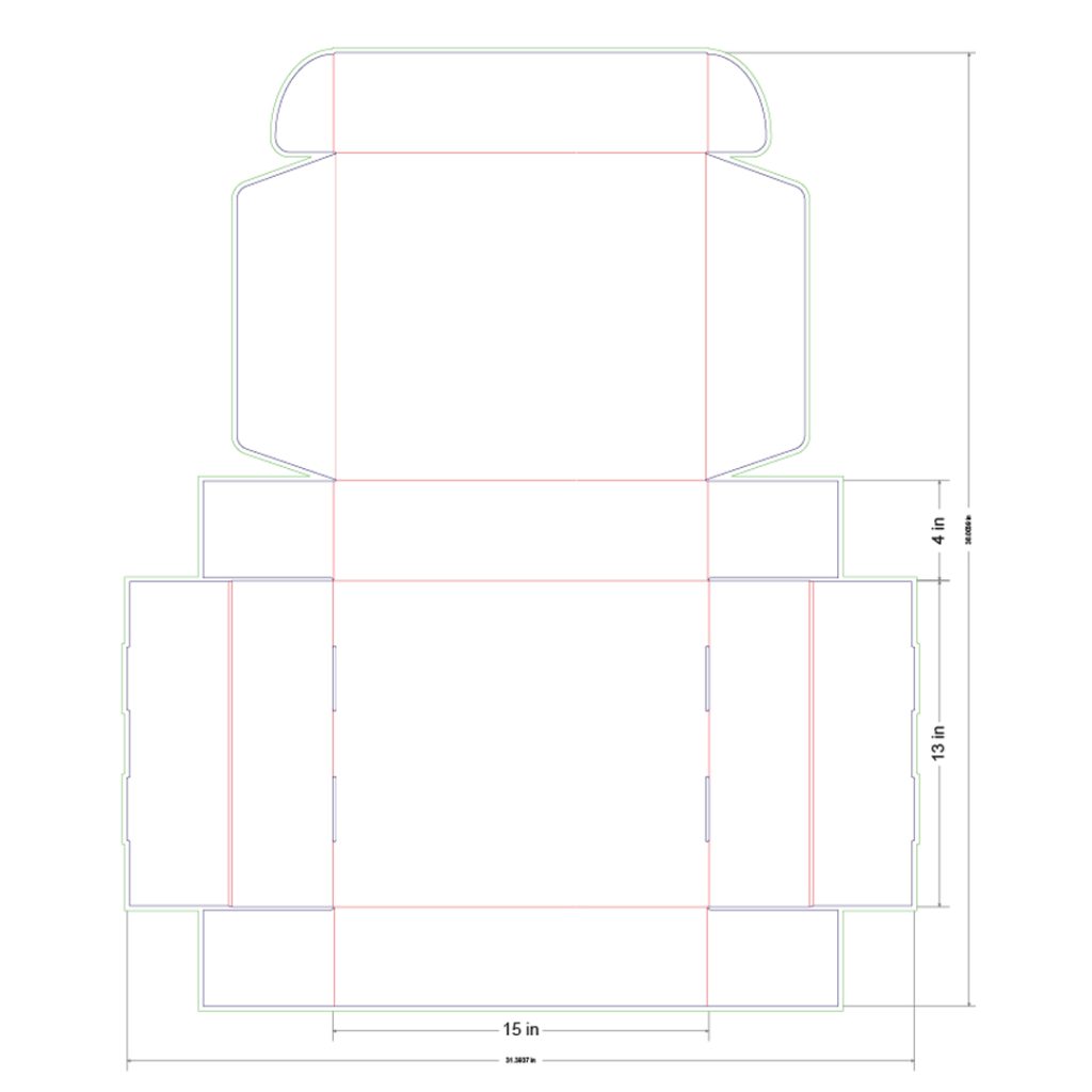 15x13x4 in Mailer Box Template