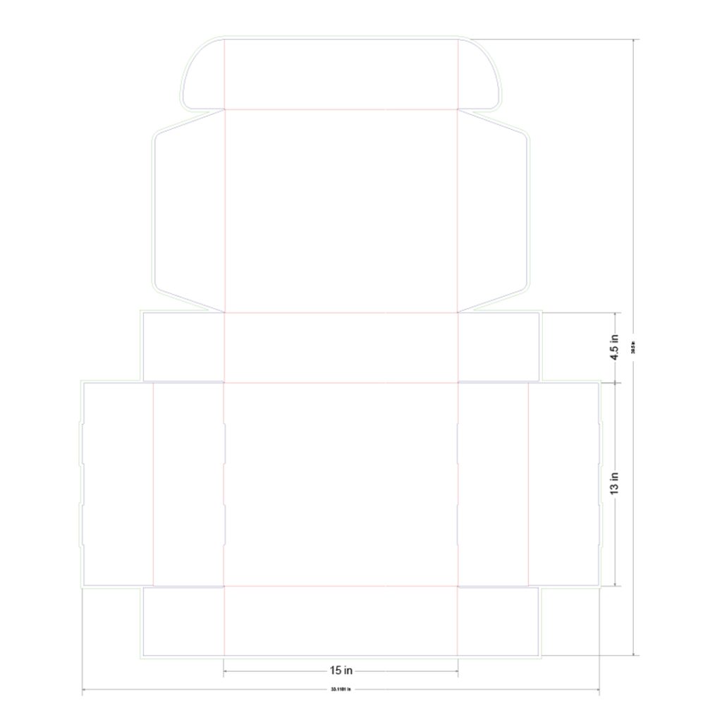 15x13x4.5 in Mailer Box Template
