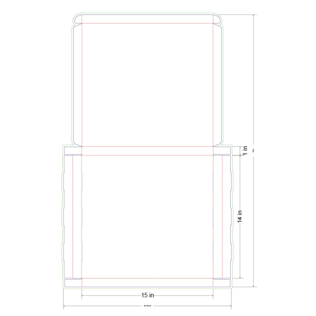 15x14x1 in Mailer Box Template