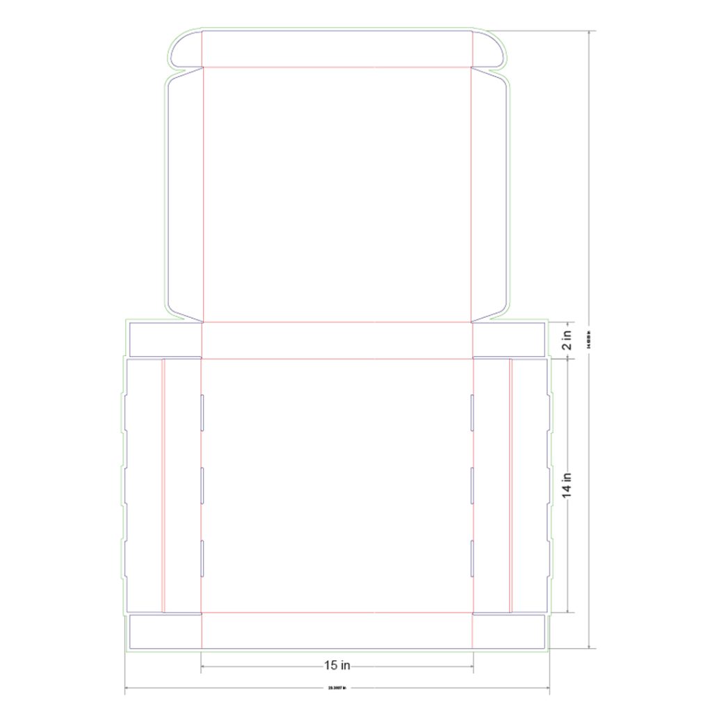 15x14x2 in Mailer Box Template
