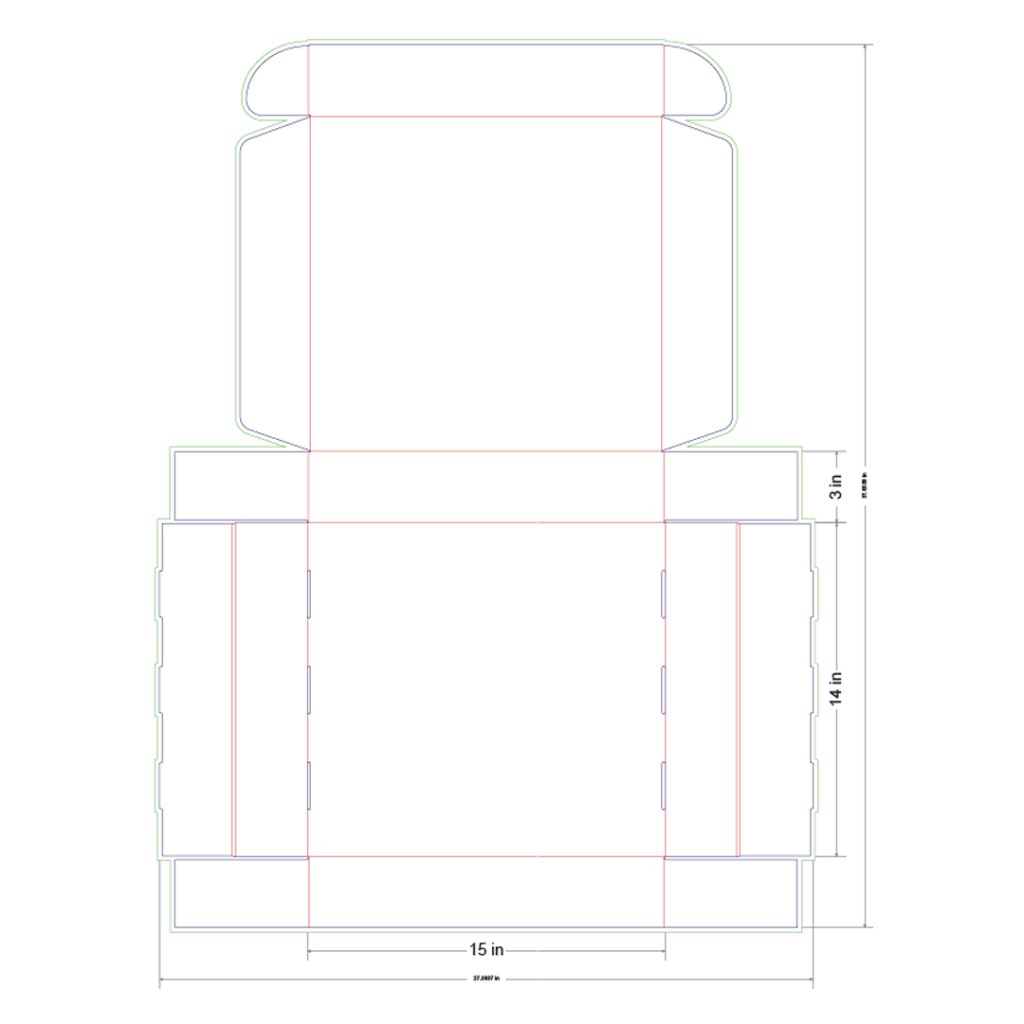 15x14x3 in Mailer Box Template