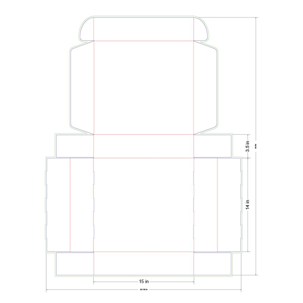 15x14x3.5 in Mailer Box Template
