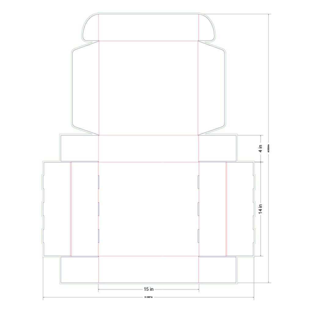 15x14x4 in Mailer Box Template