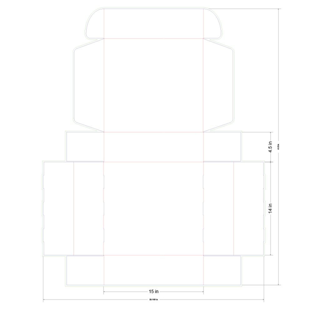 15x14x4.5 in Mailer Box Template