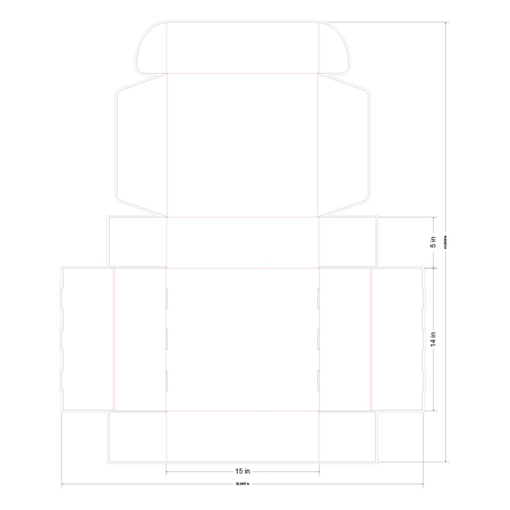 15x14x5 in Mailer Box Template