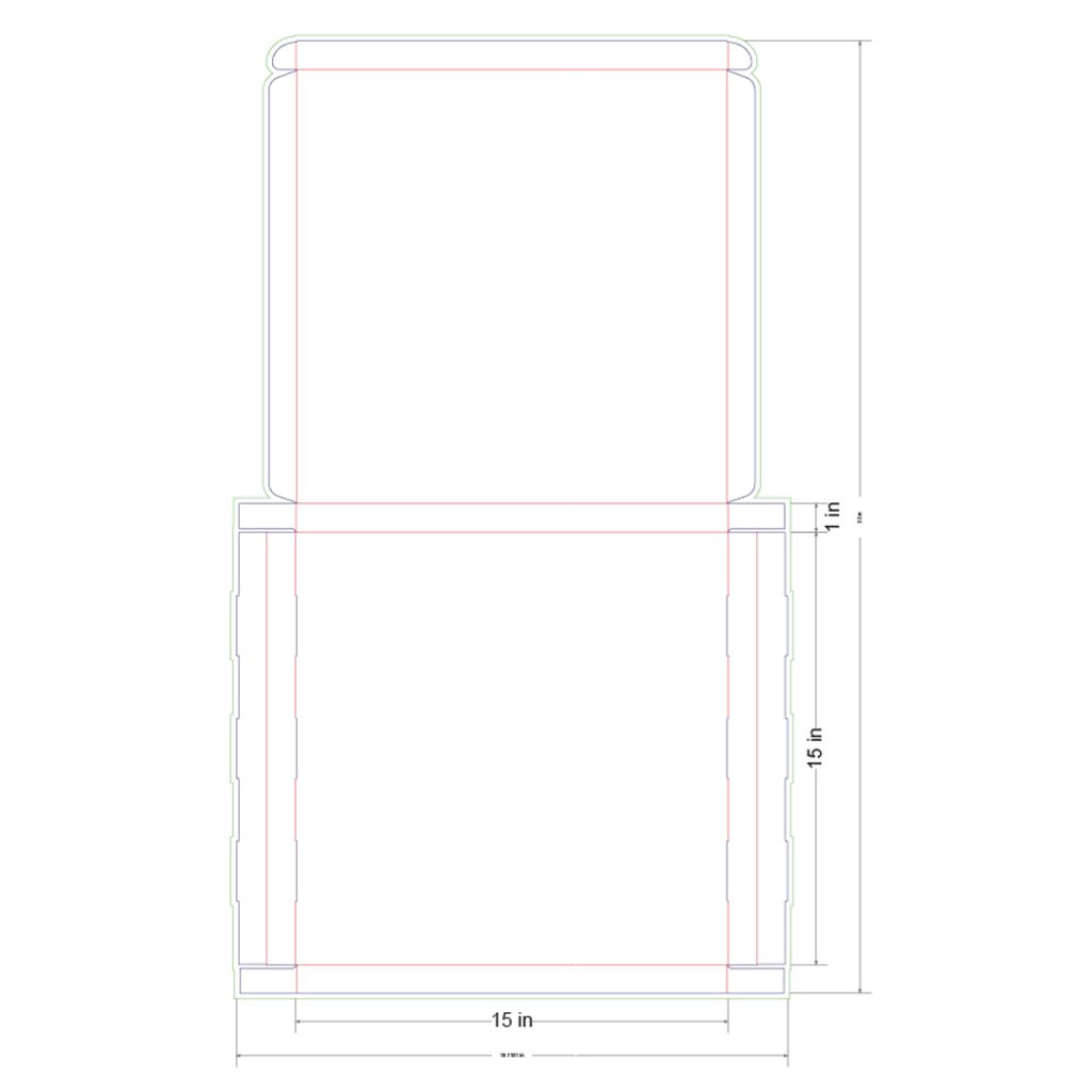 15x15x1 in Mailer Box Template