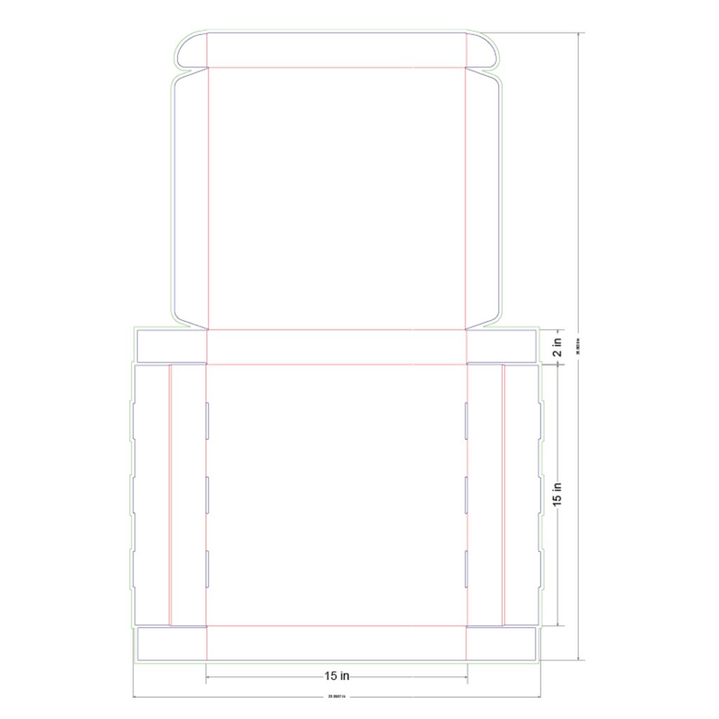 15x15x2 in Mailer Box Template