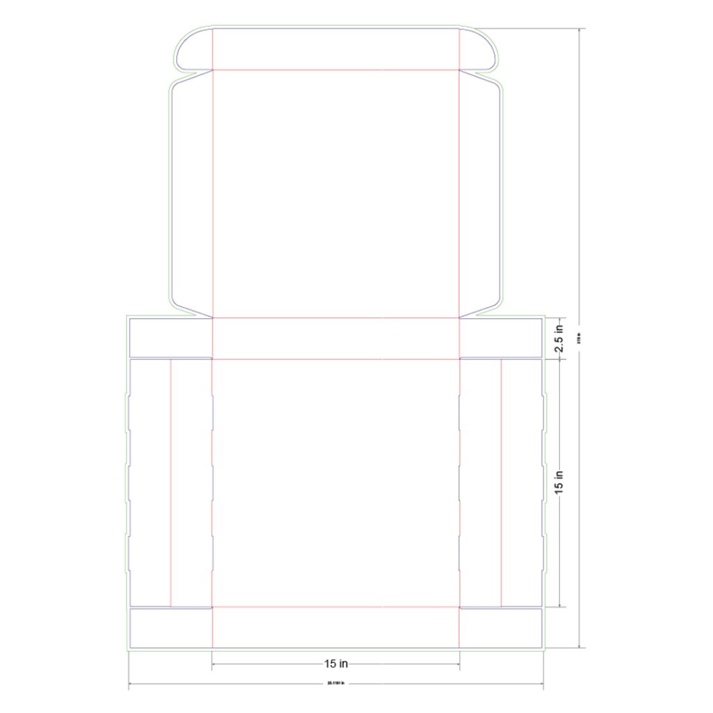 15x15x2.5 in Mailer Box Template