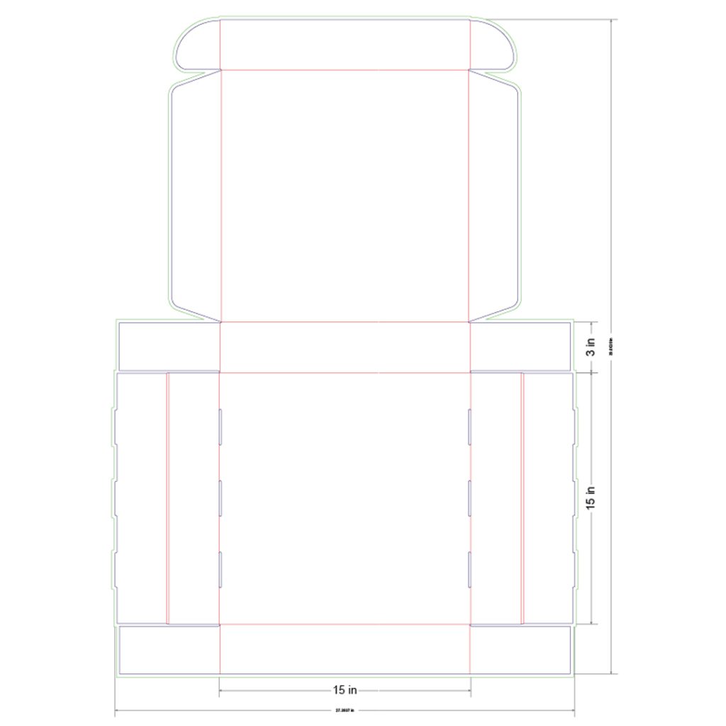 15x15x3 in Mailer Box Template