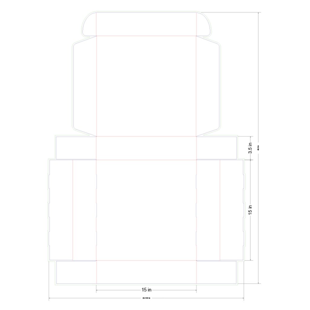 15x15x3.5 in Mailer Box Template