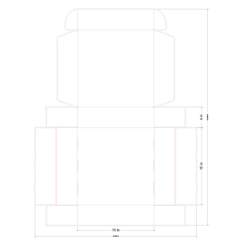15x15x4 in Mailer Box Template