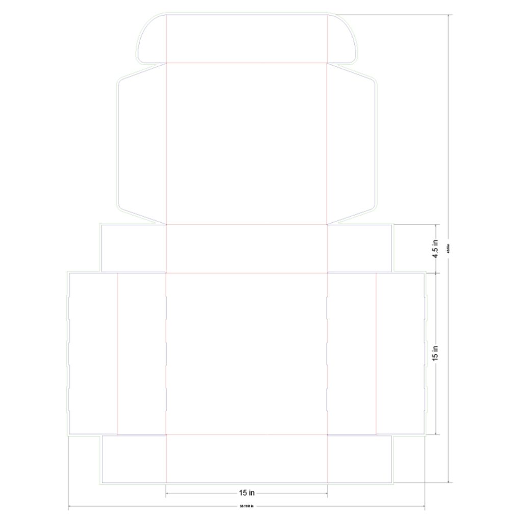 15x15x4.5 in Mailer Box Template