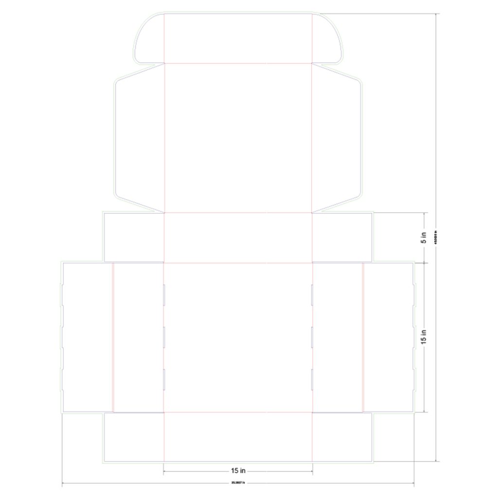15x15x5 in Mailer Box Template