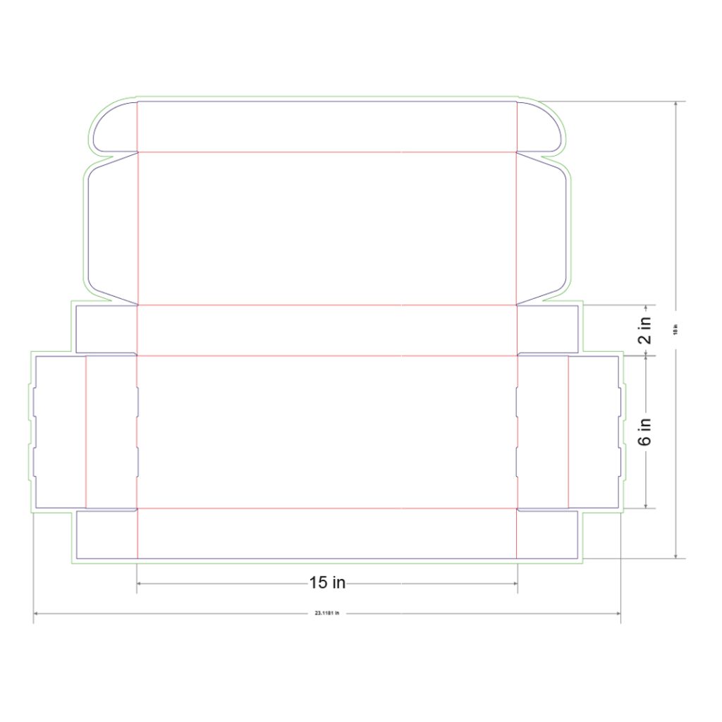 15x6x2 in Mailer Box Template