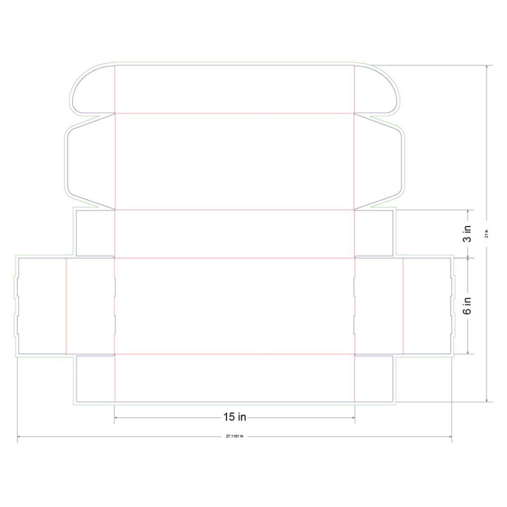 15x6x3 in Mailer Box Template