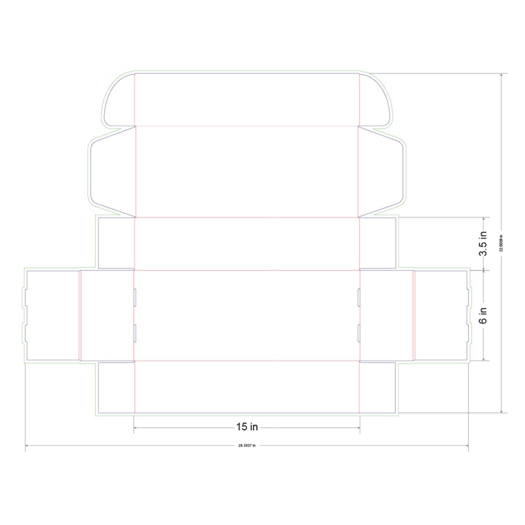 15x6x3.5 in Mailer Box Template