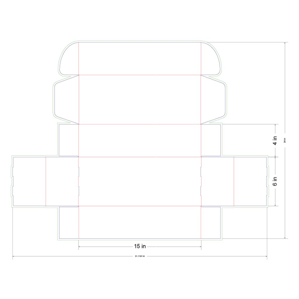 15x6x4 in Mailer Box Template