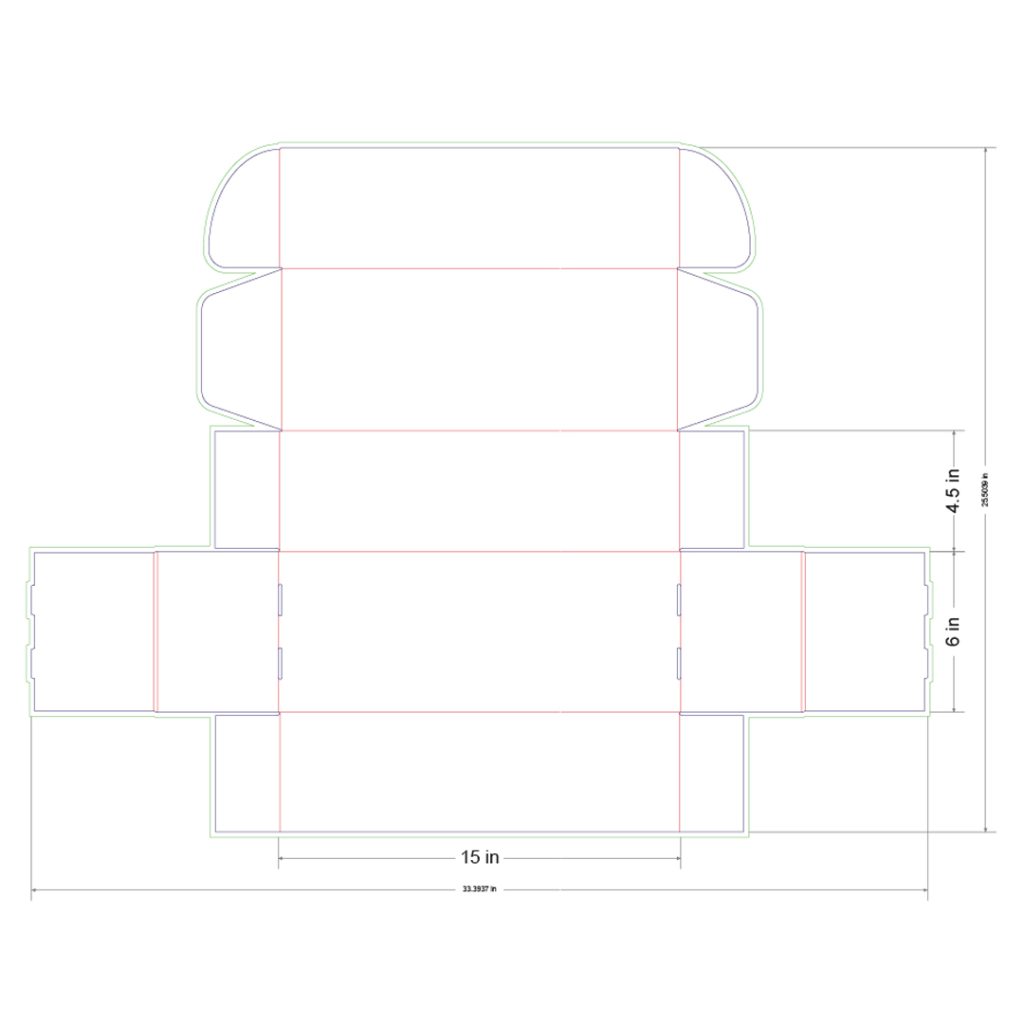 15x6x4.5 in Mailer Box Template