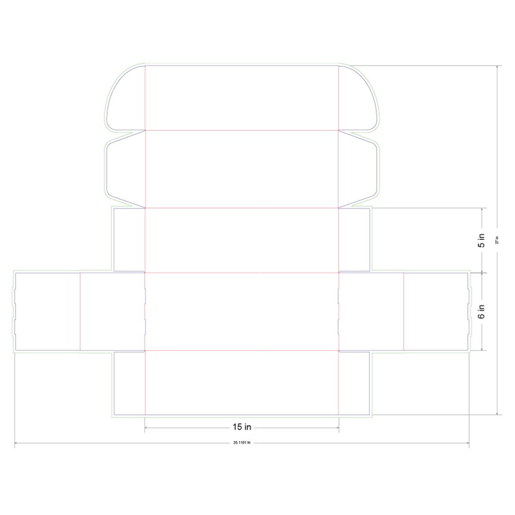 15x6x5 in Mailer Box Template