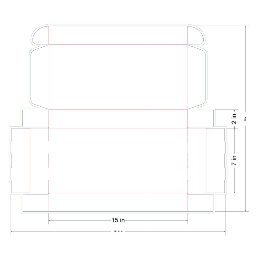 15x7x2 in Mailer Box Template