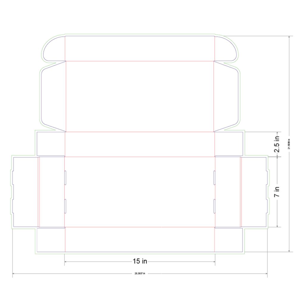 15x7x2.5 in Mailer Box Template