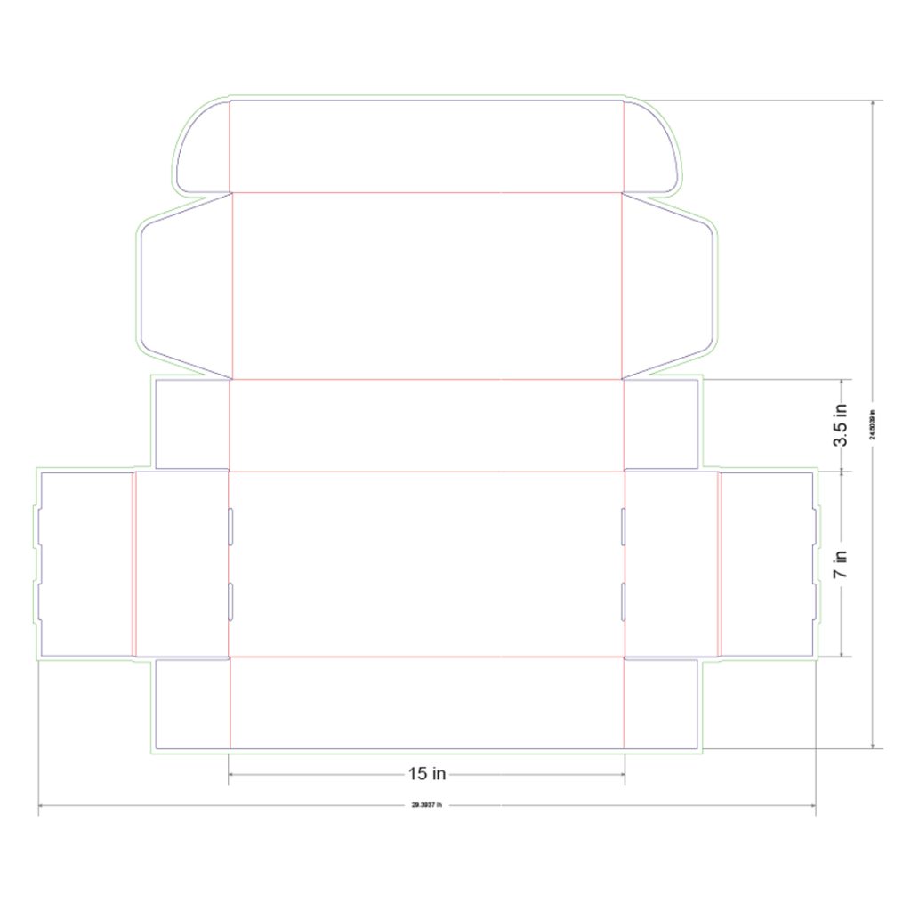 15x7x3.5 in Mailer Box Template