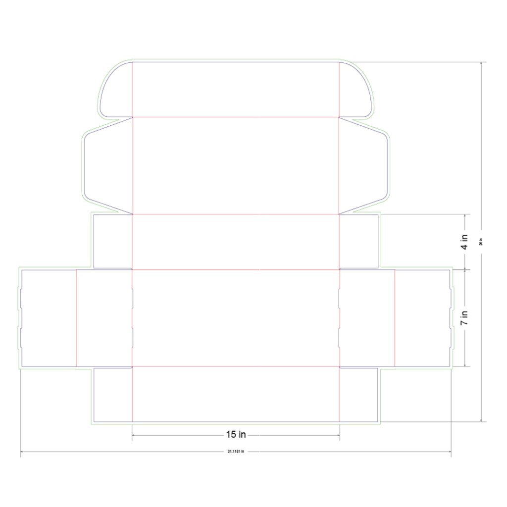 15x7x4 in Mailer Box Template