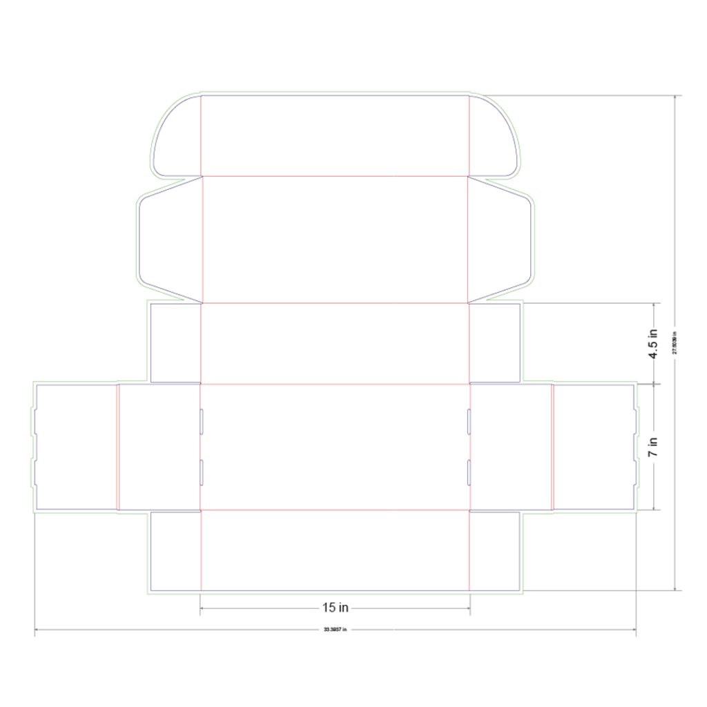 15x7x4.5 in Mailer Box Template