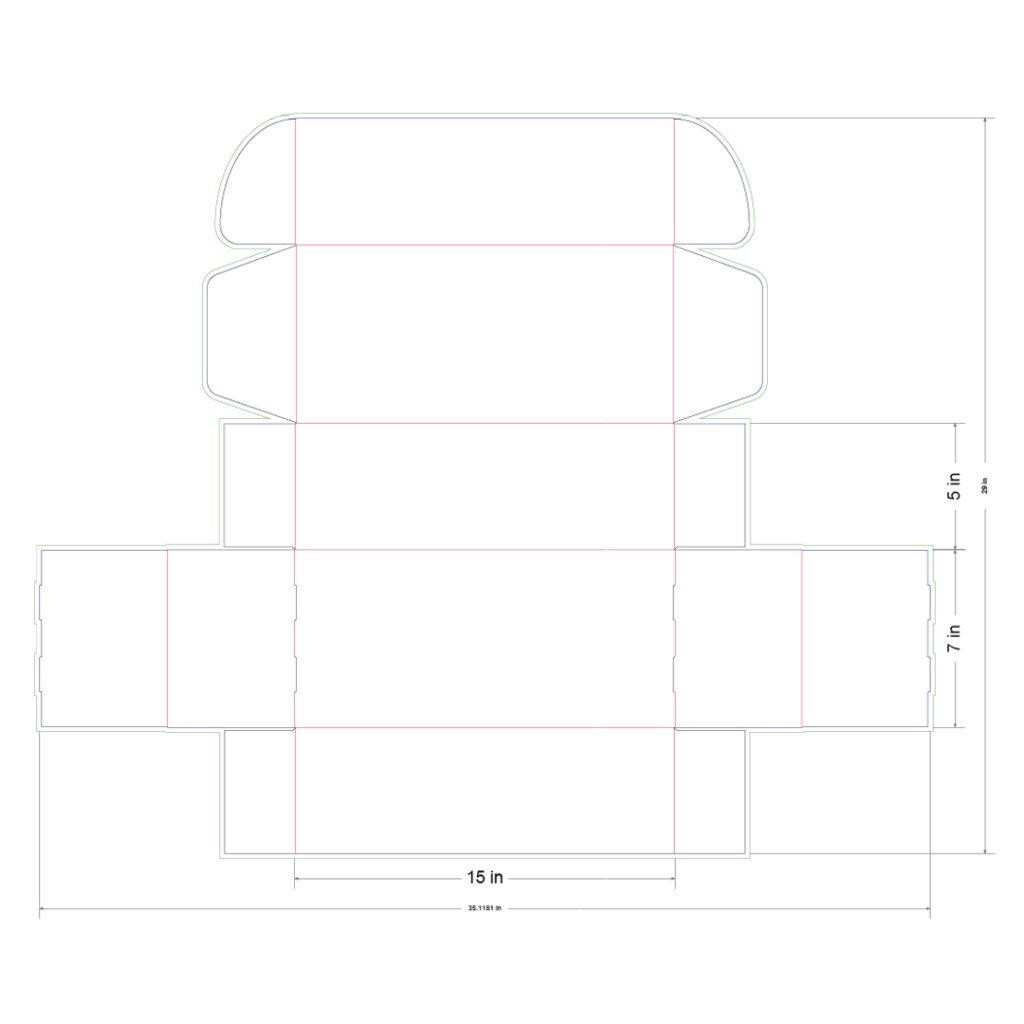 15x7x5 in Mailer Box Template