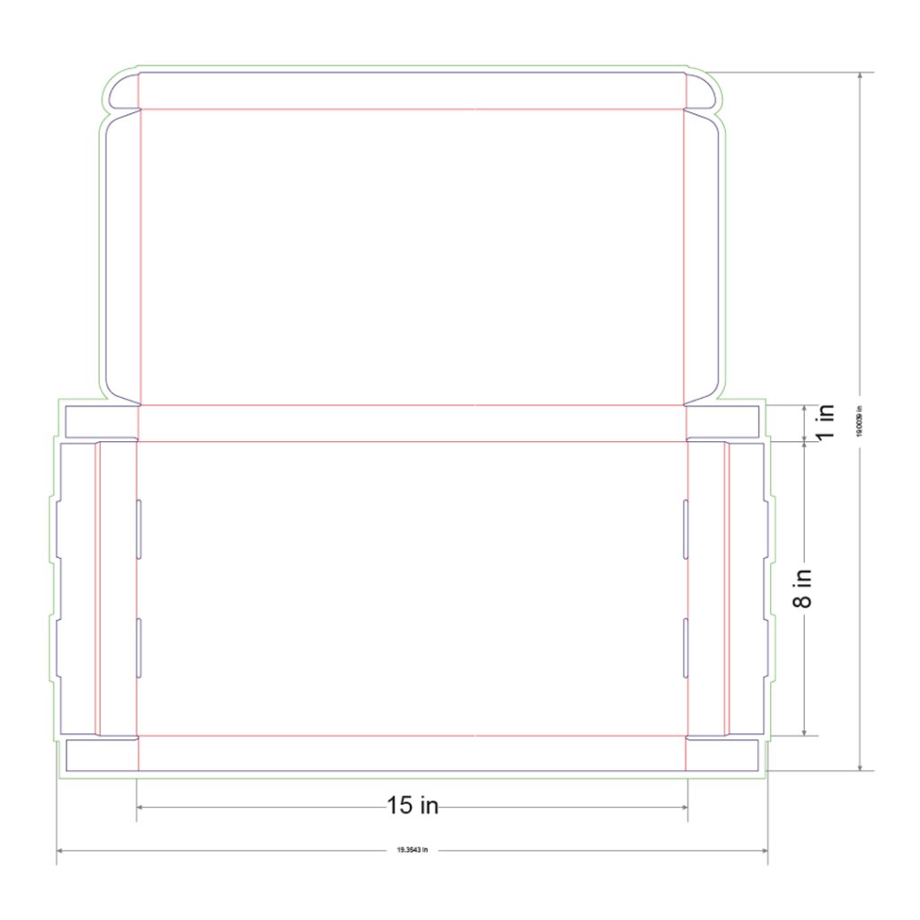 15x8x1 in Mailer Box Template