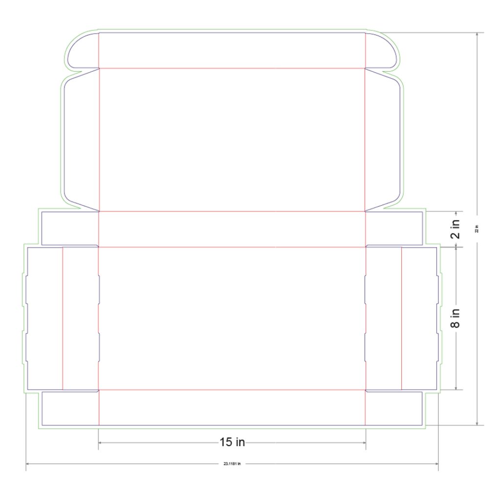 15x8x2 in Mailer Box Template