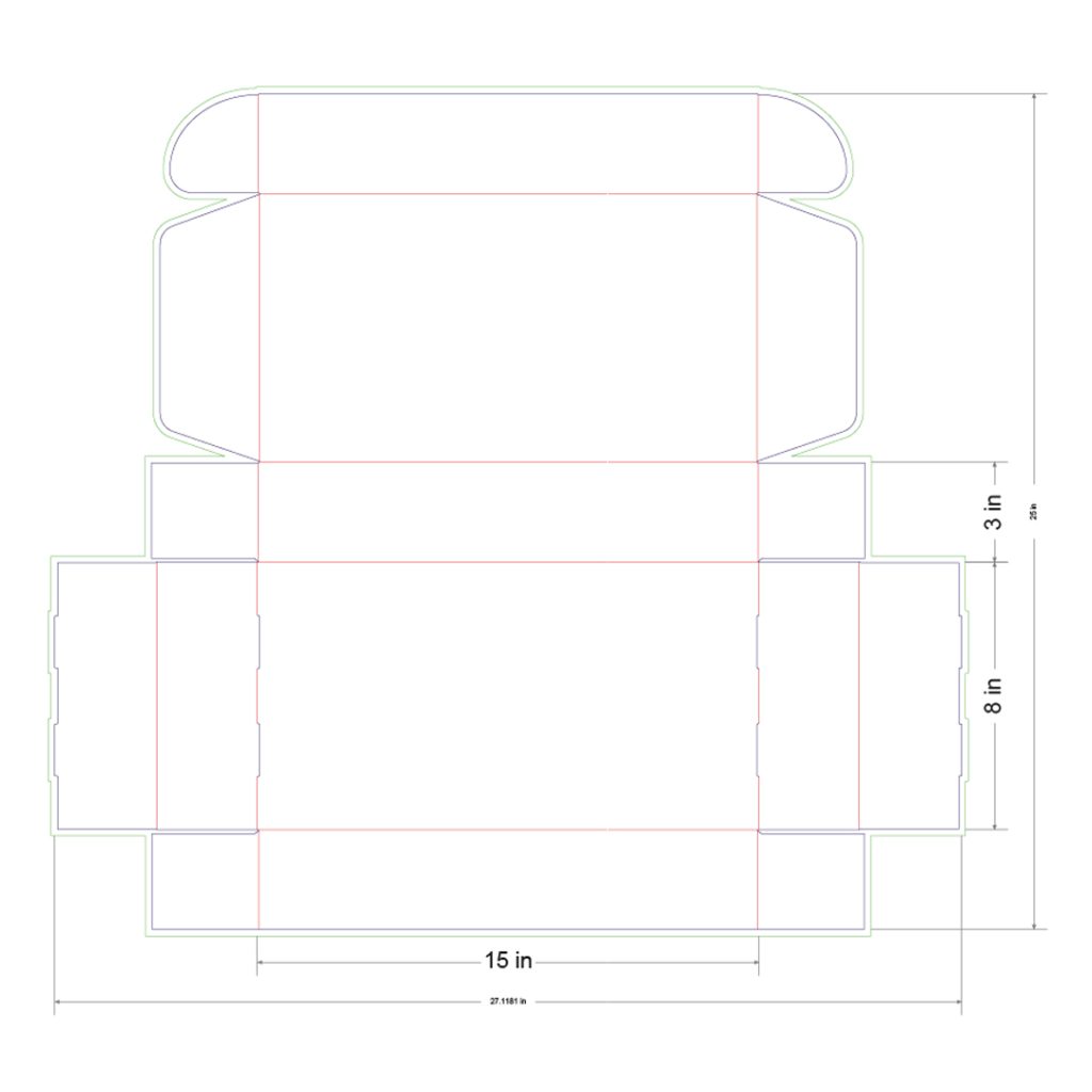 15x8x3 in Mailer Box Template