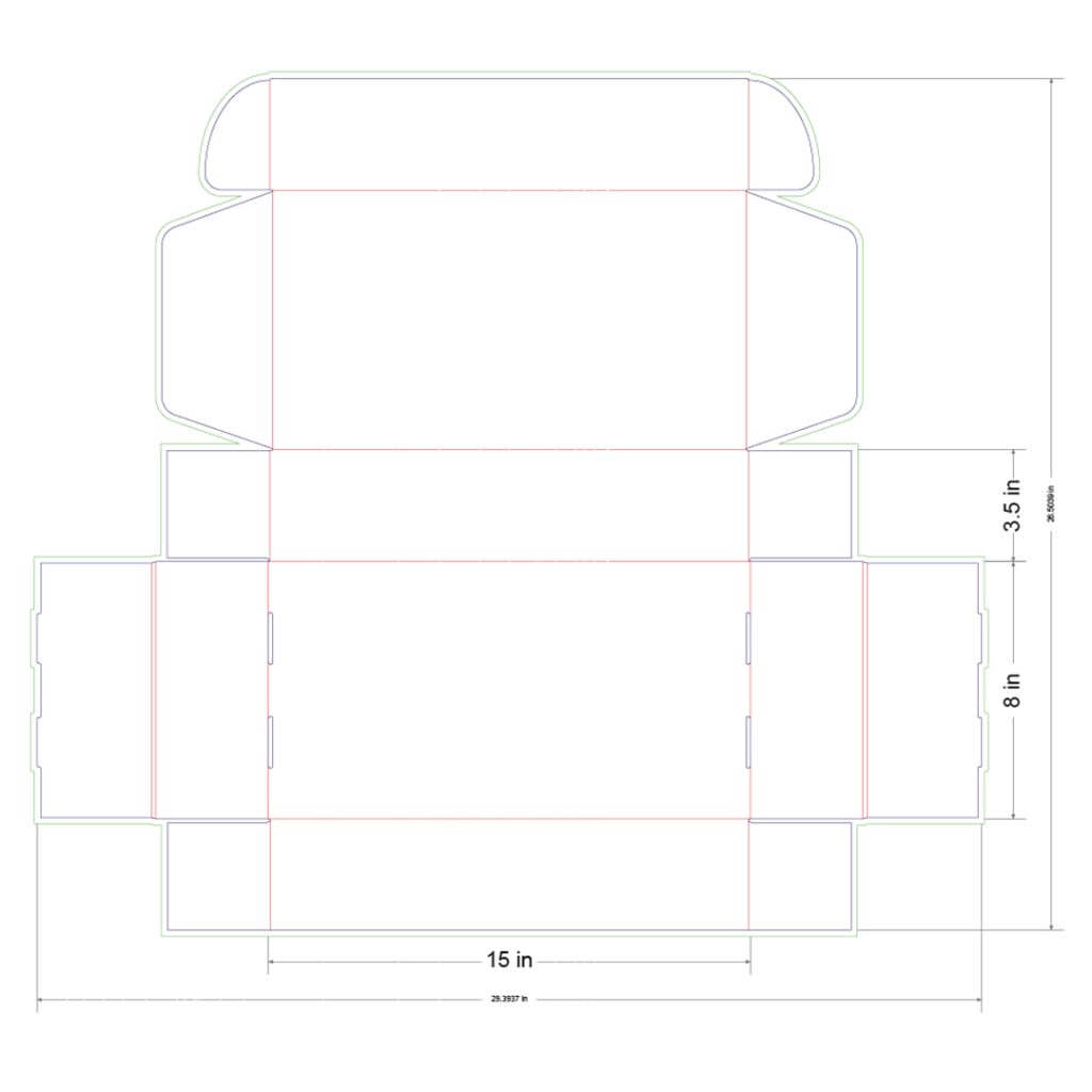 15x8x3.5 in Mailer Box Template
