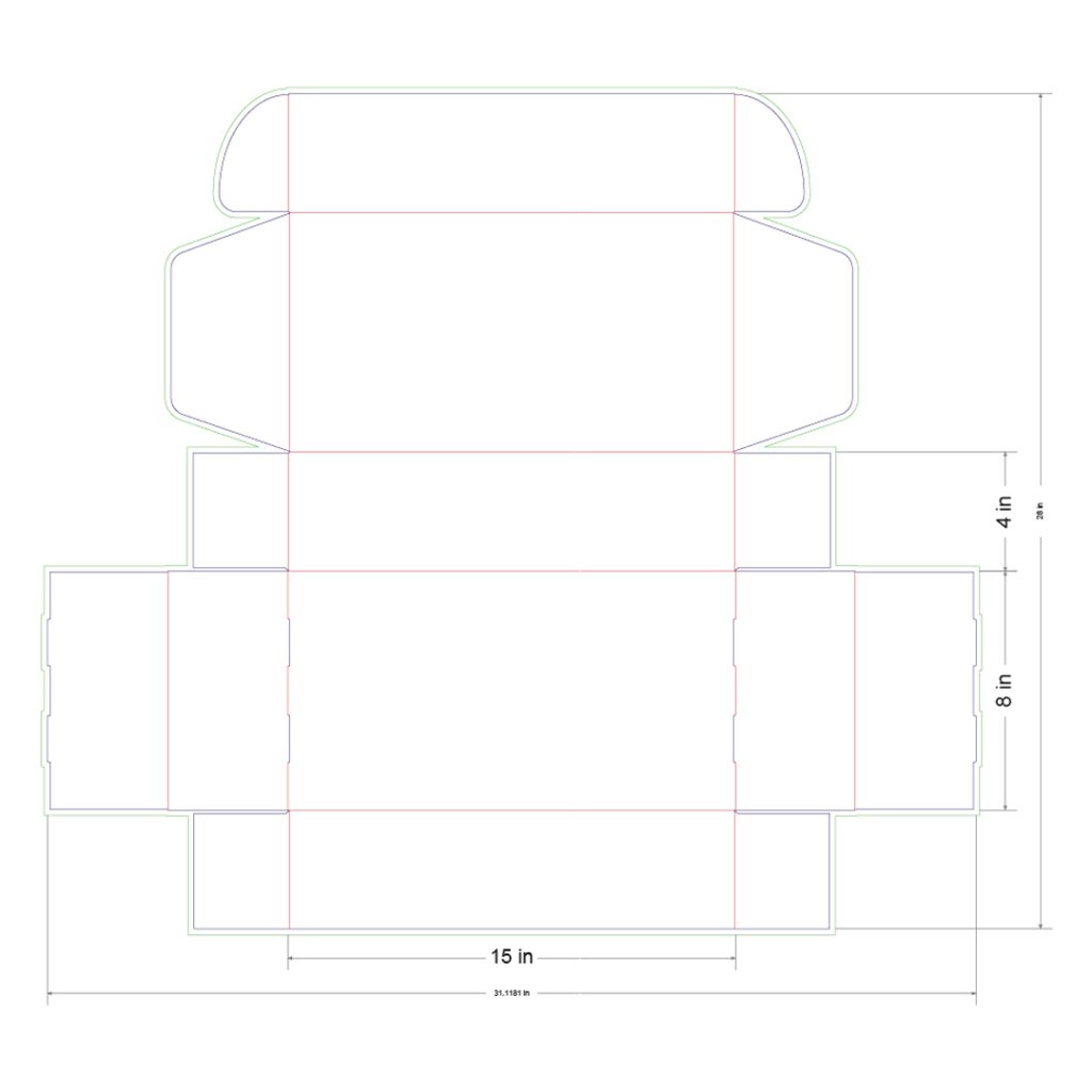 15x8x4 in Mailer Box Template