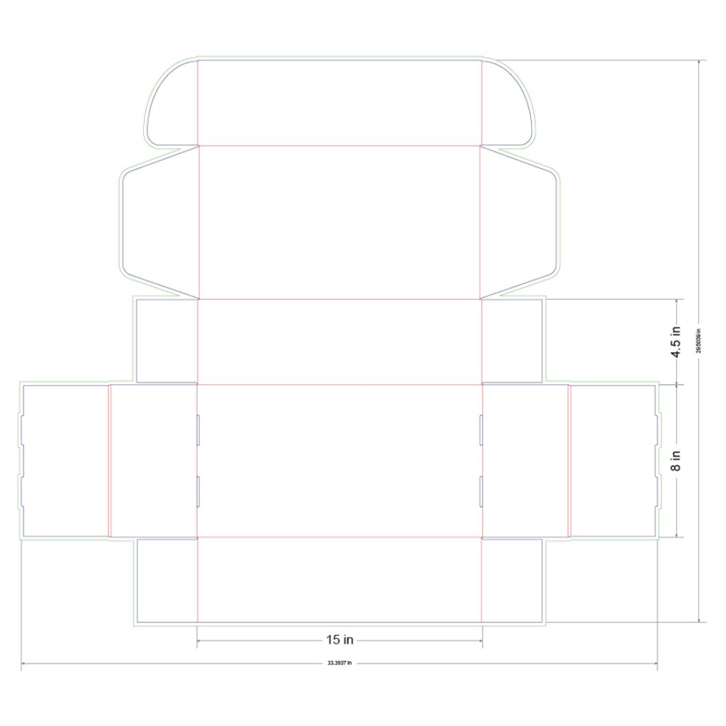15x8x4.5 in Mailer Box Template