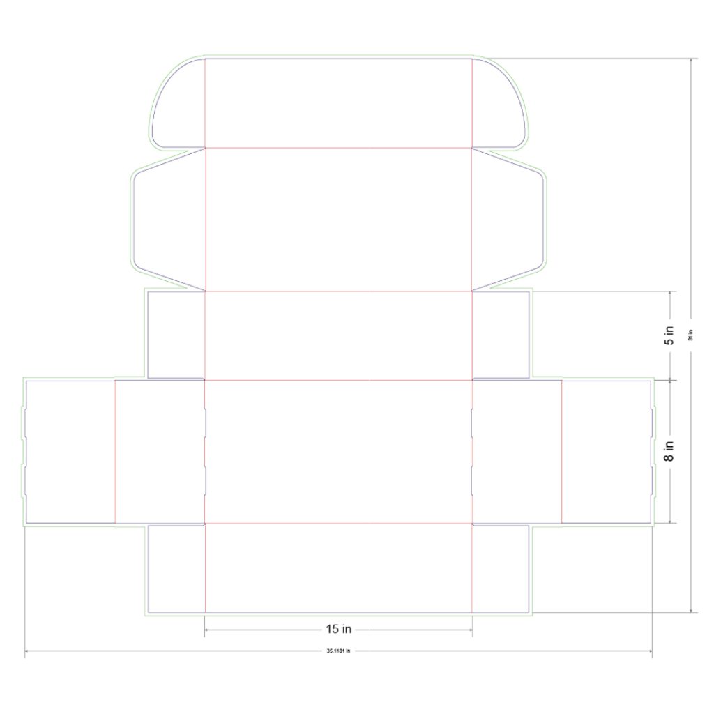 15x8x5 in Mailer Box Template