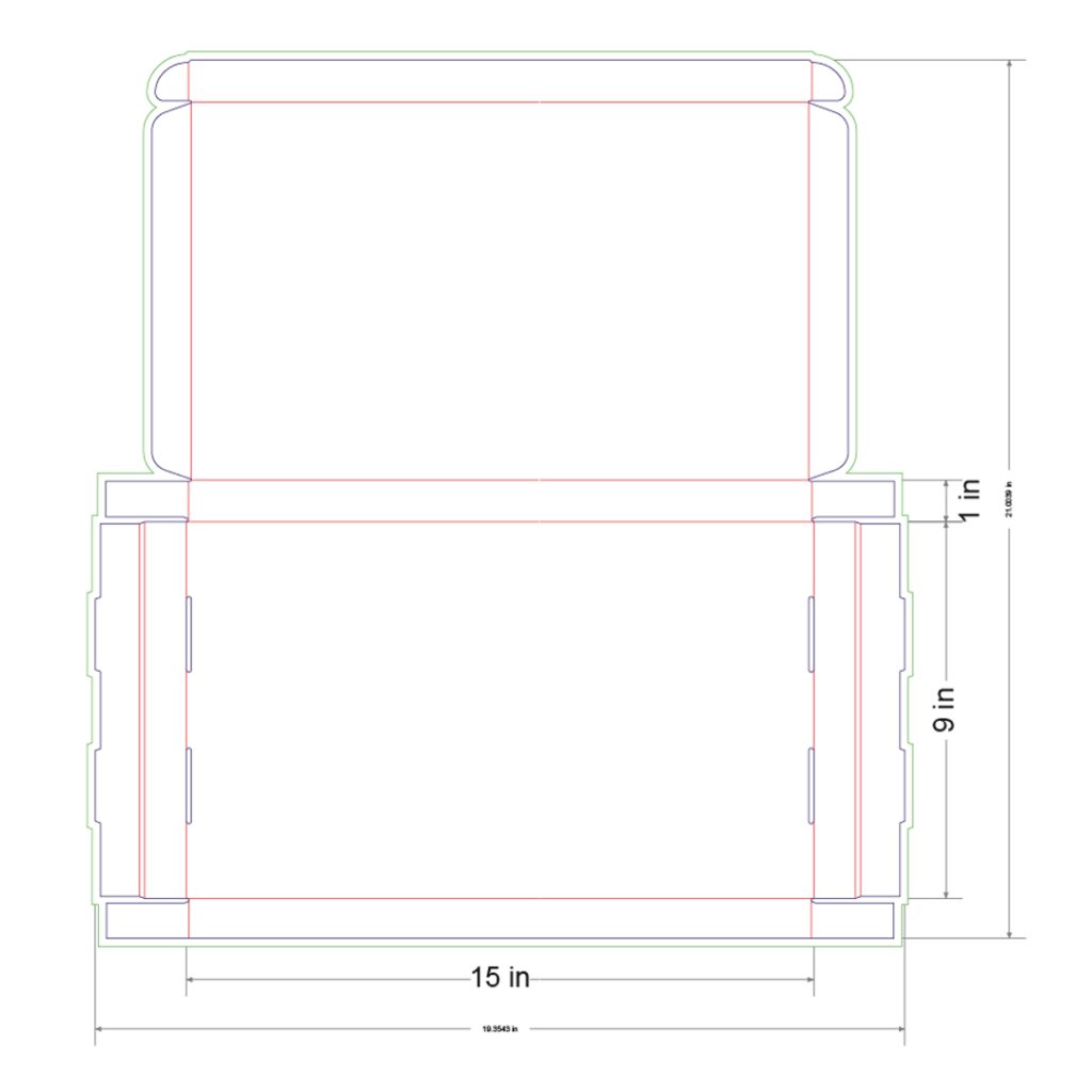 15x9x1 in Mailer Box Template