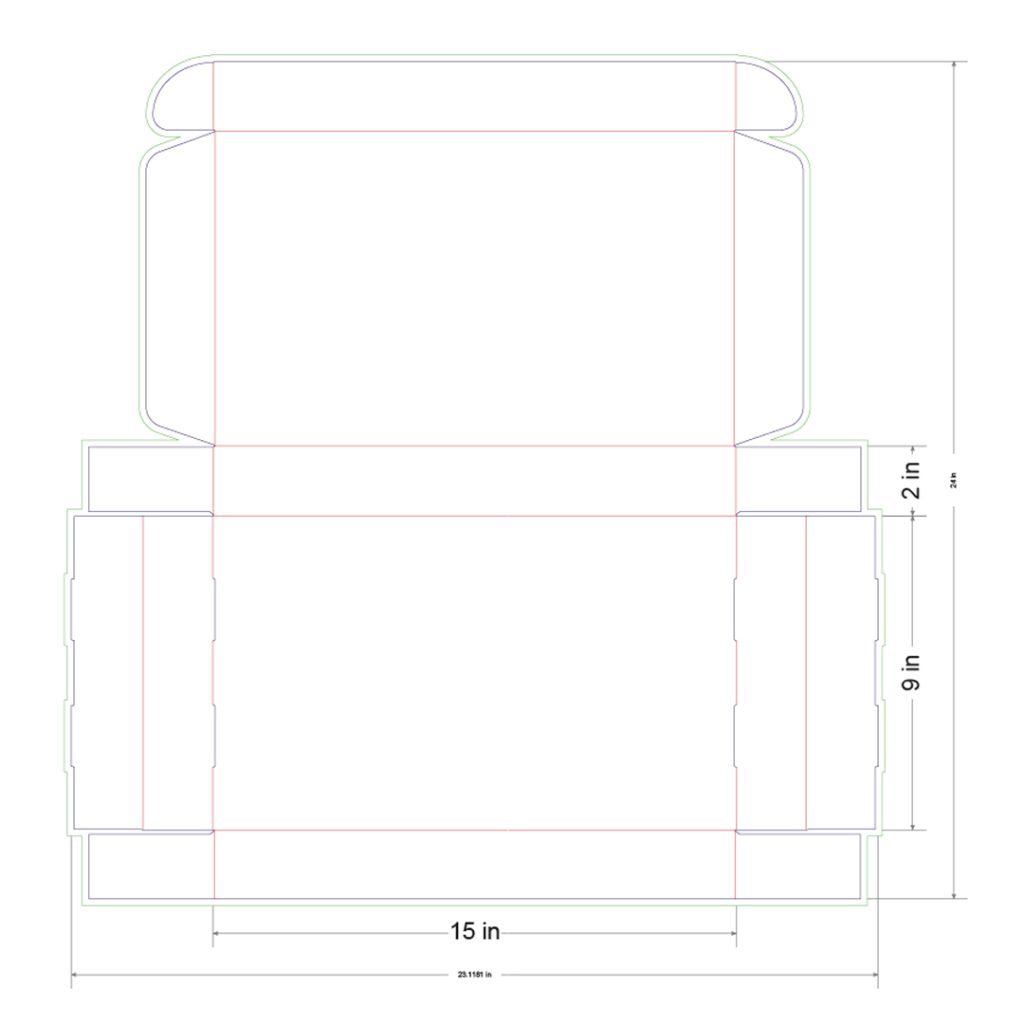 15x9x2 in Mailer Box Template
