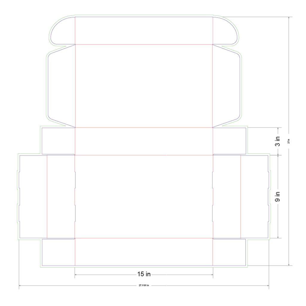 15x9x3 in Mailer Box Template