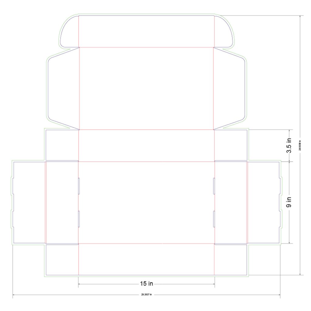 15x9x3.5 in Mailer Box Template