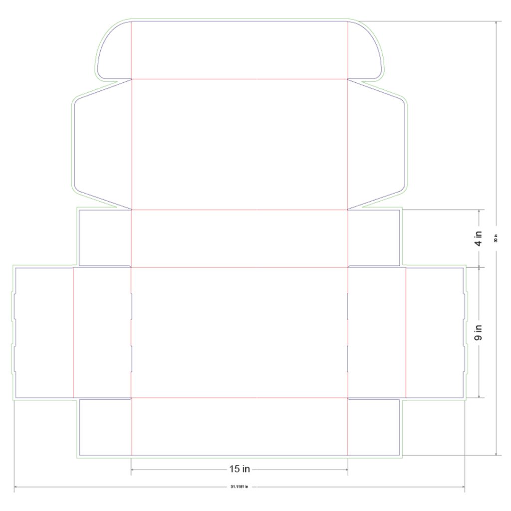 15x9x4 in Mailer Box Template