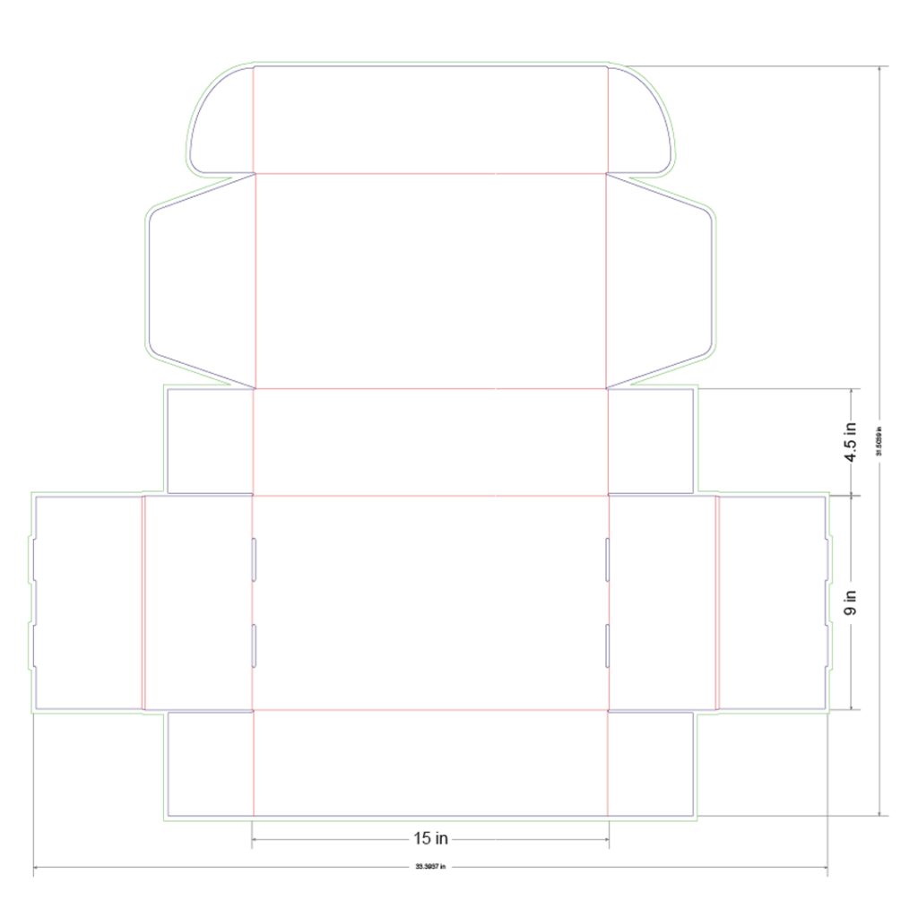15x9x4.5 in Mailer Box Template