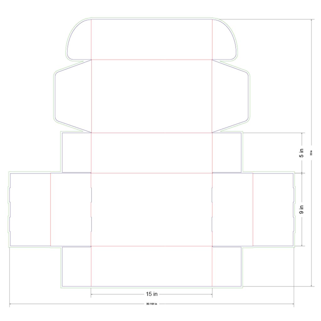 15x9x5 in Mailer Box Template