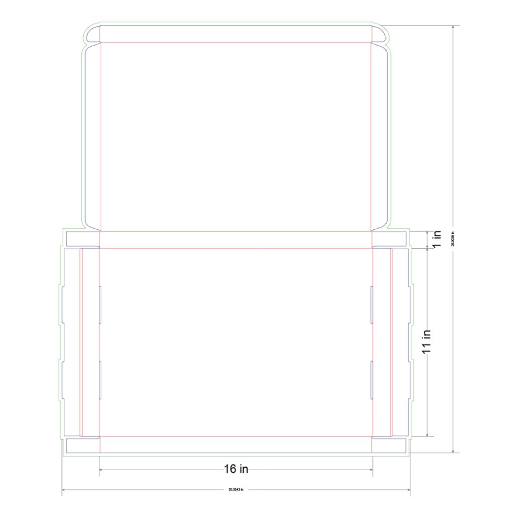 16x11x1 in Mailer Box Template