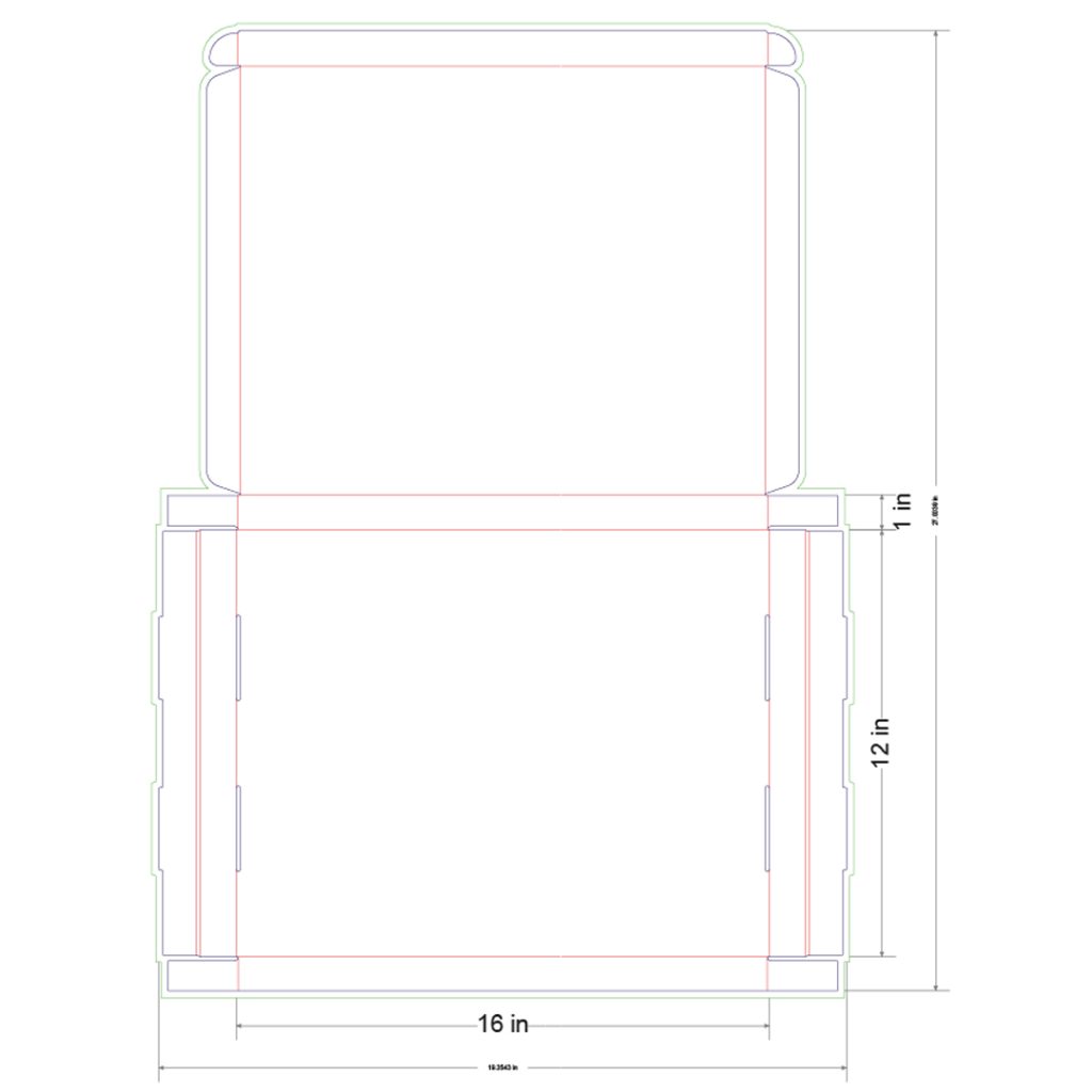 16x12x1 in Mailer Box Template