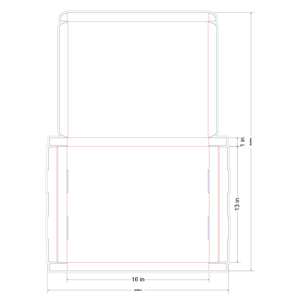16x13x1 in Mailer Box Template