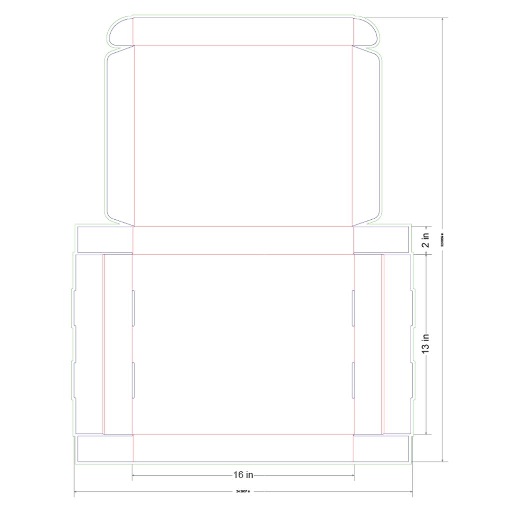 16x13x2 in Mailer Box Template