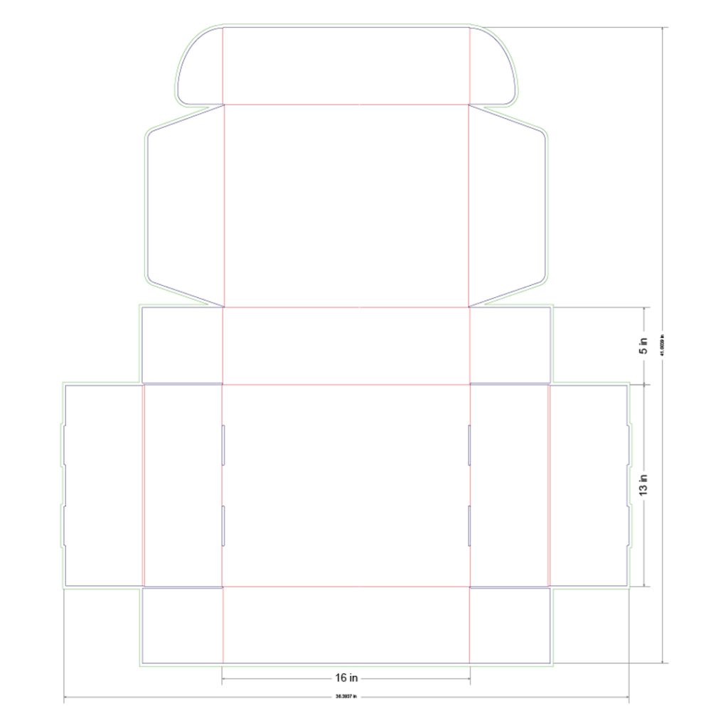 16x13x5 in Mailer Box Template