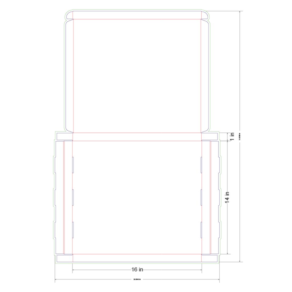 16x14x1 in Mailer Box Template