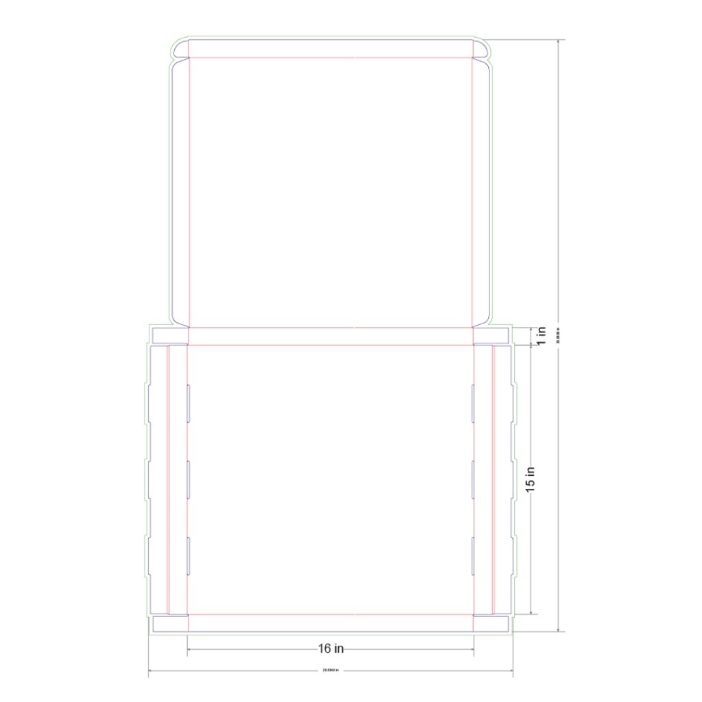 16x15x1 in Mailer Box Template